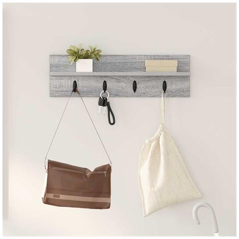 Appendiabiti a muro Grigio sonoma 60 x 10.5 x 18 cm - Foto 2