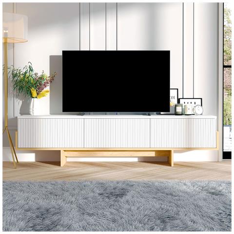 Wopi Mobile Tv Con Armadi Bianchi E In Legno 180 Cm - Foto 1