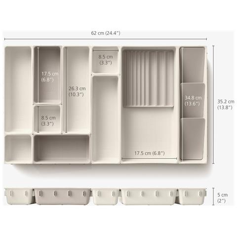 Viva Set 12 Pezzi Organizer Trucco Modulare Per Cassetto Con Scomparti Regolabili Ideale Per Cosmetici 62 X 35.2 Cm Colore Multicolore - Foto 6