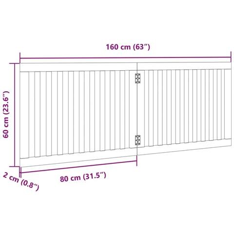 Cancello Cani Pieghevole 2 Pannelli Marrone 160cm Legno Pioppo - Foto 9