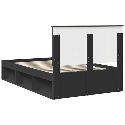 Struttura del letto Nero 135 x 190 cm Pino massello - Foto 9