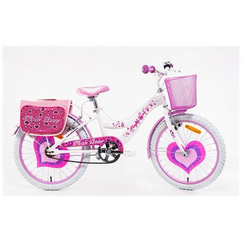 Sch Pink Love 20"" - Bicicletta Per Bambine (6-10 Anni), Ruote 20"", Telaio Acciaio, Con Accessori - Colore Bianco - Foto 1