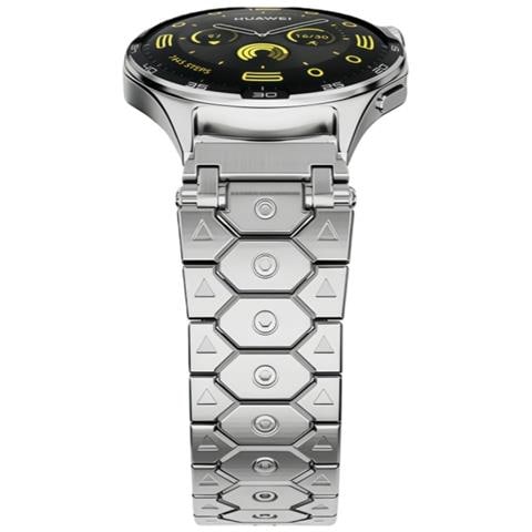 Cinturino In Acciaio Inossidabile Solido Hex Titan Universale Compatibile Con Samsung Galaxy Watch7/6 Silver 20 Mm - Foto 2
