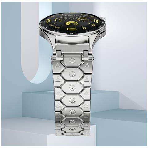 Cinturino In Acciaio Inossidabile Solido Hex Titan Universale Compatibile Con Samsung Galaxy Watch7/6 Silver 20 Mm - Foto 4