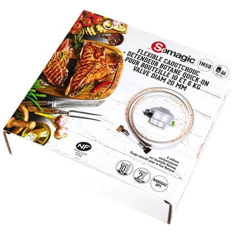 Kit Butano Spighe Flessibili A Vite + Regolatore Rapido A Clip - Foto 1