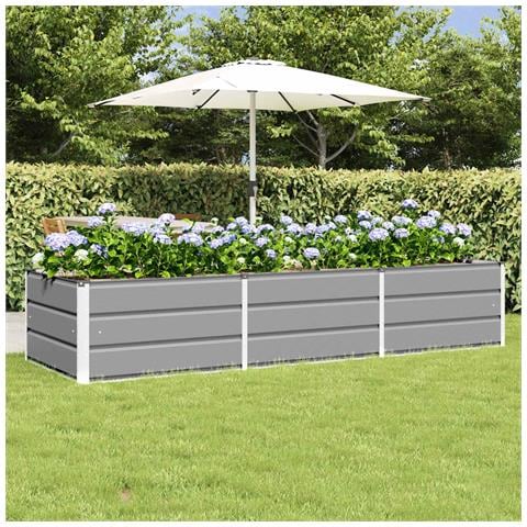 Fioriera Grigio chiaro 240 x 80 x 45 cm Acciaio - Foto 2