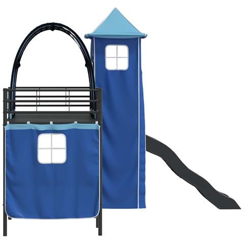 Struttura del letto loft per bambini Nero e Blu 99,5 x 190 cm - Foto 9