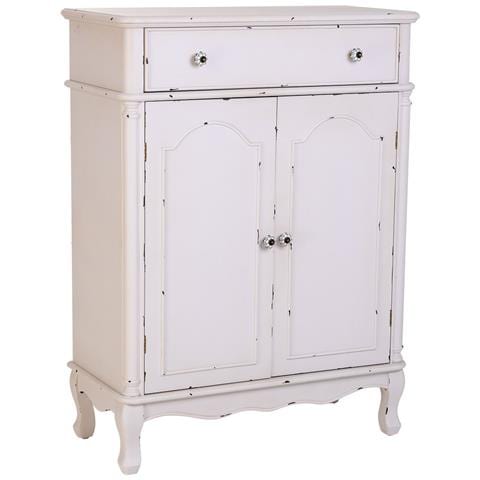 Console In Legno Bianco Con 2 Cassetti E 2 Porte 80x38x110,5h Cm - Foto 1