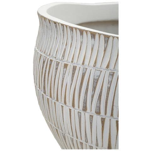 Vaso Decorativo Vkh669-bianco-poliresina-30,5x30,5x24,5 Cm - Foto 2