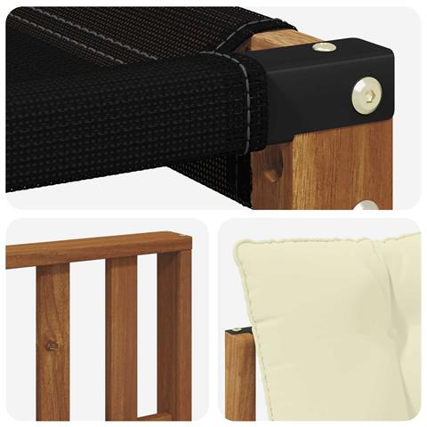 Set di divani da esterno con cuscino 6 pcs Naturale e Crema - Foto 9