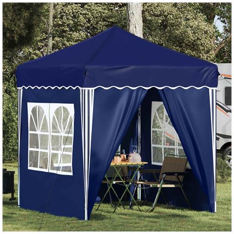 Tenda per feste a pop-up 195 x 195 x 245 cm Blu Tessuto Oxford - Foto 2