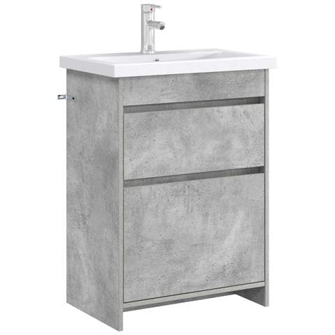 Mobiletto da Bagno Sotto Lavabo Grigio Cemento - Foto 2