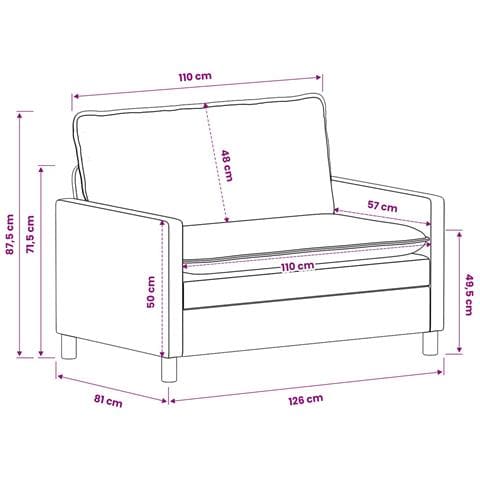 Divano Blu navy 126 x 81 x 87,5 cm Poliestere - Foto 9