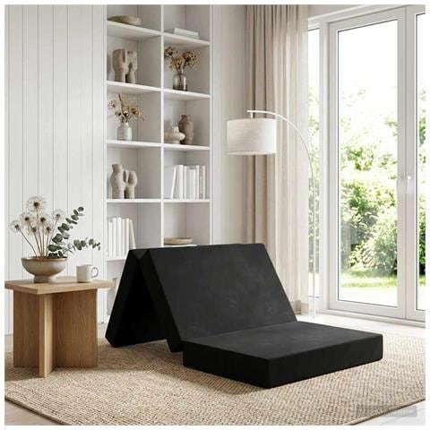 Divano Letto Pieghevole 90 x 67 x 45 cm Nero - Foto 2