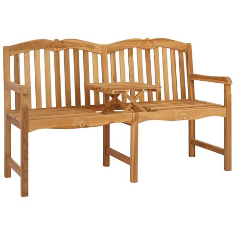 Panchina in legno intagliata a mano Naturale 155 x 60 x 94 cm - Foto 1