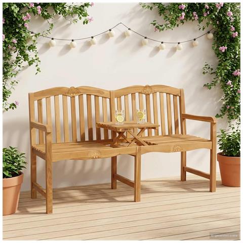 Panchina in legno intagliata a mano Naturale 155 x 60 x 94 cm - Foto 2