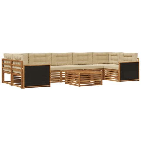 Set di divani da esterno 8 pcs Naturale e Beige - Foto 1