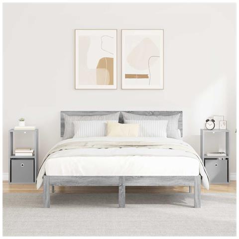 Comodino con cassetto 2 pcs Grigio Sonoma 30,5 x 27 x 59,5 cm - Foto 2