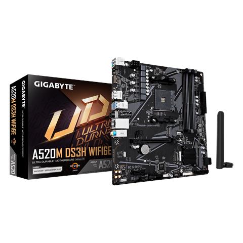 A520M DS3H WIFI6E Scheda Madre - Supporta CPU AMD Ryzen 5000 Series AM4, fino a 4733 MHz DDR4 (OC), 1x PCIe 3.0 M. 2, Wi-Fi 6E, LAN GbE, USB 3.2 Gen 1 - Foto 1