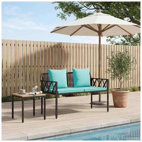 Panchine da esterno 2 -Seater 116 x 56 x 75 cm polyrattan - Foto 2