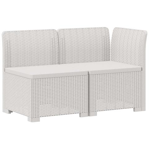 Divano da Giardino a 2 Posti Aspetto Rattan PP Bianco - Foto 1