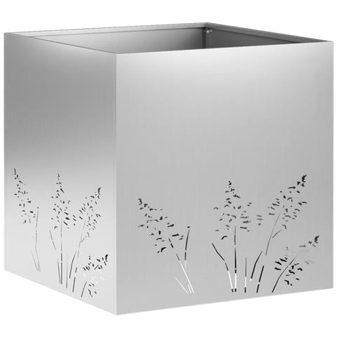 Vaso da giardino Argento 50 x 50 x 49 cm Acciaio zincato - Foto 1