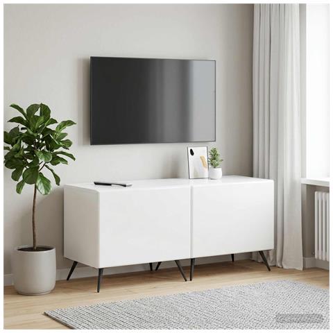 Mobile TV Bianco Lucido Legno ingegnerizzato - Foto 2