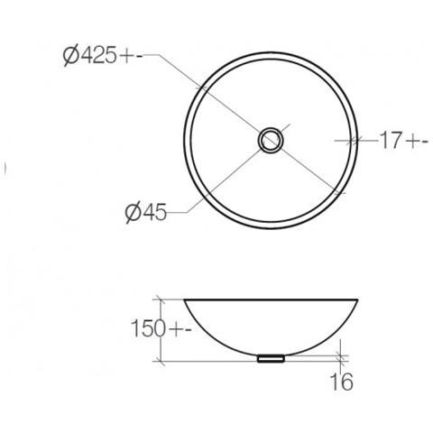 Vasca Vetro Oro Ø 420 con Ghiera Serie Acquaio - Foto 3