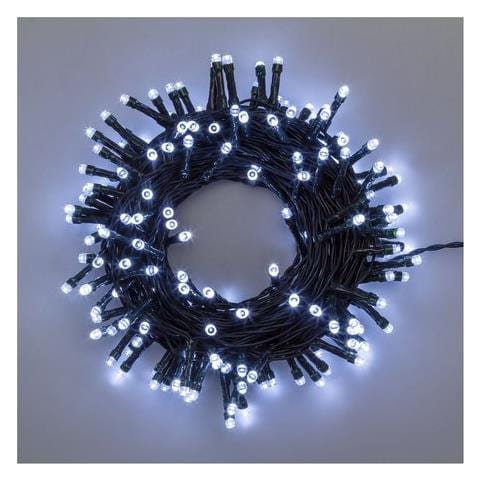 Catena Lineare Tl24v 160 Led Bianco 5mm Reflex, Memory Controller 8 Giochi Di Luce Selezionabili, Trasformatore 24v, Uso Esterno, Cavo Verde, Dimensioni 4+11,5m - Foto 1