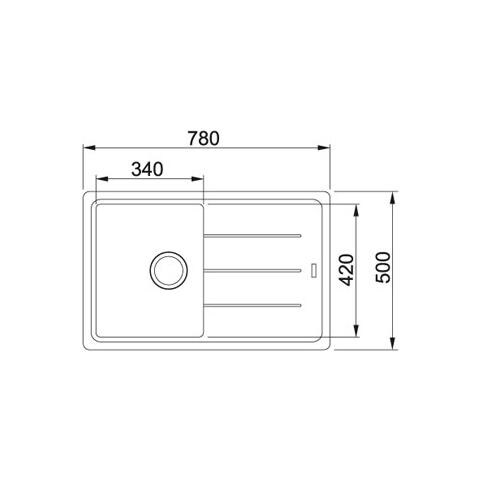 Lavello BFG61178OA 1 Vasca Gocciolatoio Reversibile Dimensioni 78 x 50 cm Colore Avena Serie Boston - Foto 2