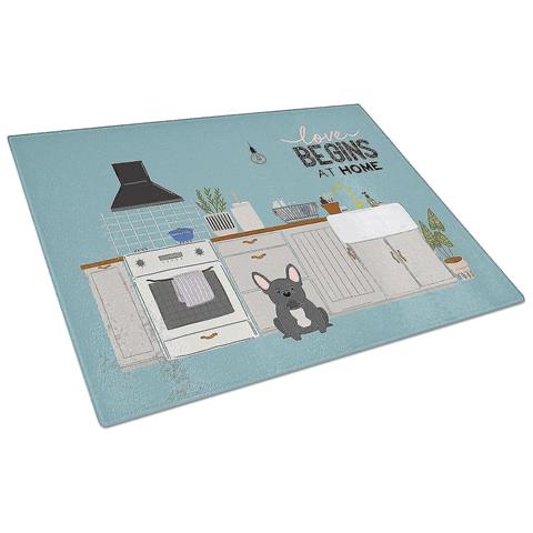 SLD Tagliere Di Vetro In Cucina Bulldog Francese Nera Grande SLD Tagliere Di Vetro In Cucina Bulldog Francese Nera Grande