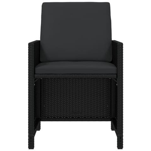 Set Da Pranzo Per Giardino 17 Pz Con Cuscini In Polyrattan Nero - Foto 9