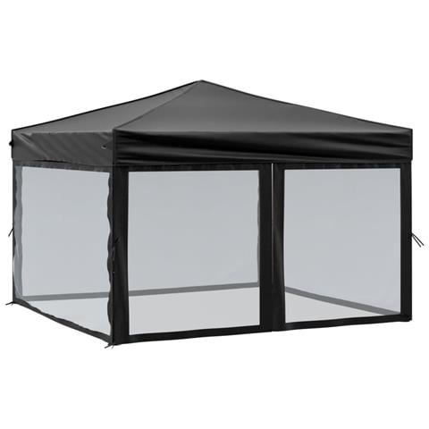 Tenda Per Feste Pieghevole Con Pareti Laterali Nero 3x3 M - Foto 1