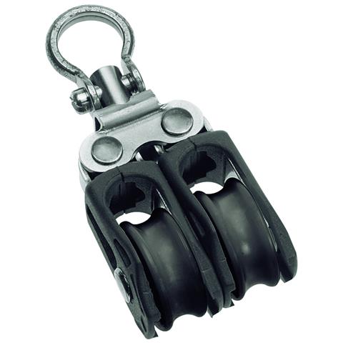 Serie 0 -bozzello Doppio Girevole Con Occhio Girevole, Cima Max Mm. 5, Max Carico Di Lavoro Kg. 275, Carico Di Rottura Kg. 550, Dimensioni Puleggia Mm. 20 X 8, Lunghezza Mm. 65.8 - Foto 1
