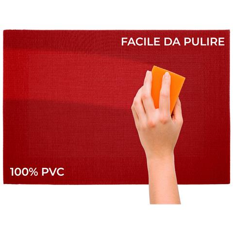 Set Tovagliette Americane Cucina Antiscivolo In Tinta Unita Lavabili In Vari Colori Set 6 Bordeaux - Foto 5