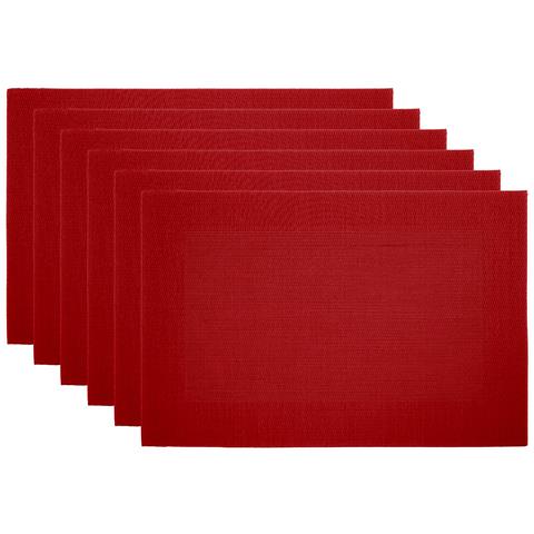 Set Tovagliette Americane Cucina Antiscivolo In Tinta Unita Lavabili In Vari Colori Set 6 Bordeaux - Foto 1