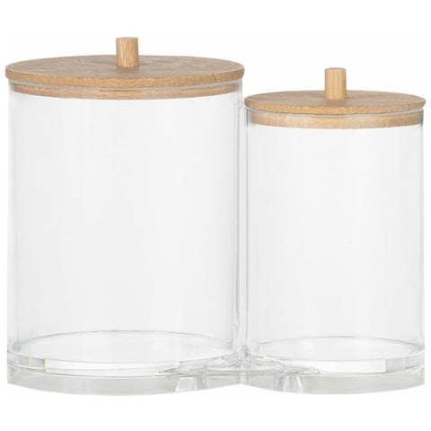 Set Di 2 Barattoli Andrea House Ba72112 Acrilico Ø 15 X 12 Cm - Foto 1