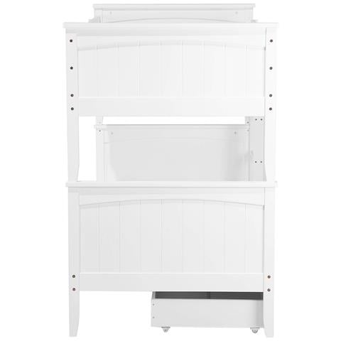 Letto A Castello Con Contenitore Legno Bianco 90 X 200 Cm Albon - Foto 2