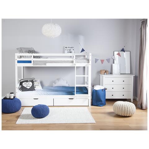 Letto A Castello Con Contenitore Legno Bianco 90 X 200 Cm Albon - Foto 1