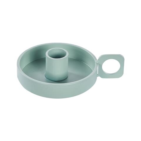 Set Di 2 Portacandele Metallo Verde Menta Ø 9 Cm Chorio - Foto 2