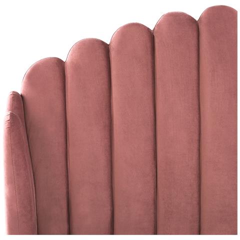 Letto Matrimoniale Velluto Rosa 180 X 200 Cm Ambillou - Foto 2