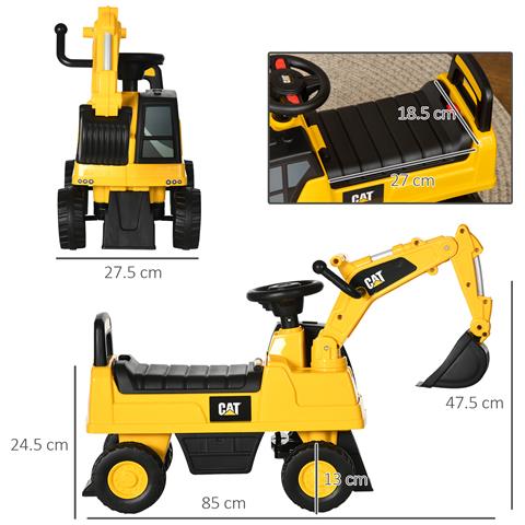 Ruspa Giocattolo Per Bimbi Da 1-3 Anni Con Escavatore E Contenitore, Senza Batteria, Giallo - Foto 6