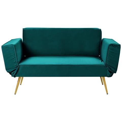Divano Letto 2 Posti Saarela Velluto Verde Smeraldo - Foto 2