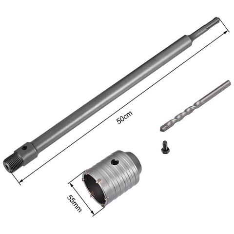 Fresa Per Muro A Tazza 55 Mm Asta Prolunga 50 Cm Attacco Trapano Sds Plus - Foto 2