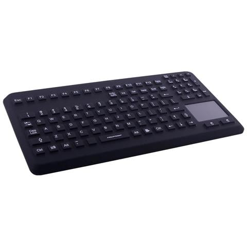 Induproof Advanced Silicone Keyboard With Touchpad And Num Block Ip68 Desinfectable 104 Keys Vesa Usb Colour Black Layout De (kg18216) - Foto 1