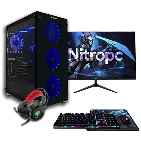 Pc Gaming Completo Nitropc Pack Gold V2 - Amd Ryzen 5 8400f, Rtx 4060 8gb, Ram 32gb, M.2 1tb, Windows 11 - Monitor 24"" Fullhd+ Accessori - Foto 1