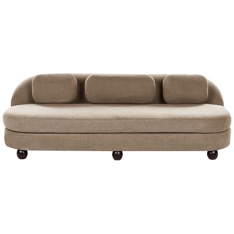 Divano 3 Posti Fansen Tessuto Marrone Chiaro - Foto 2