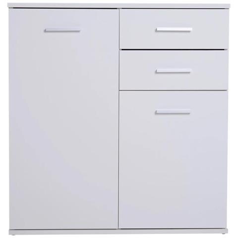 Mobile Madia Con Cassetti Ante 2 Ripiani Mobiletto Credenza Cucina Bagno Moderna - Foto 2