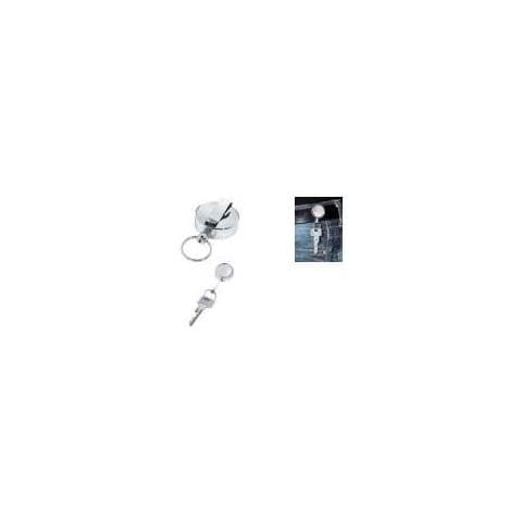 Gürtel-clip, Mit Ausziehbarer Drahtschnur, Chrom Aus Metall, Mit Federring Zur Befestigung Von Schlüsseln (262 4028 - Foto 1