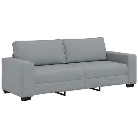 Divano a 3 Posti Grigio Chiaro 180 cm in Tessuto - Foto 1